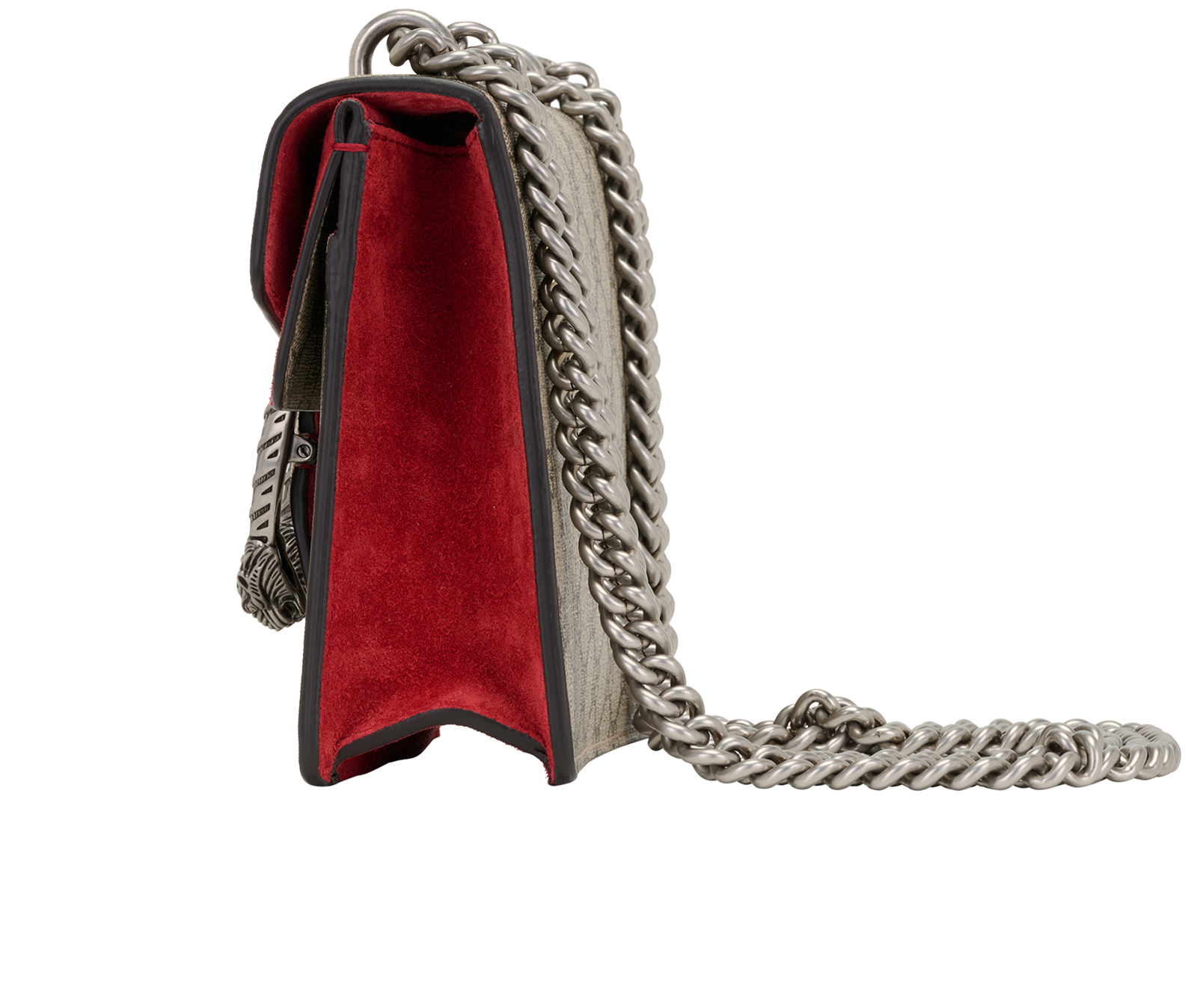 Mini Dionysus, &pound;850, Handbags, Beige/Red, Canvas/Suede, Bottom view